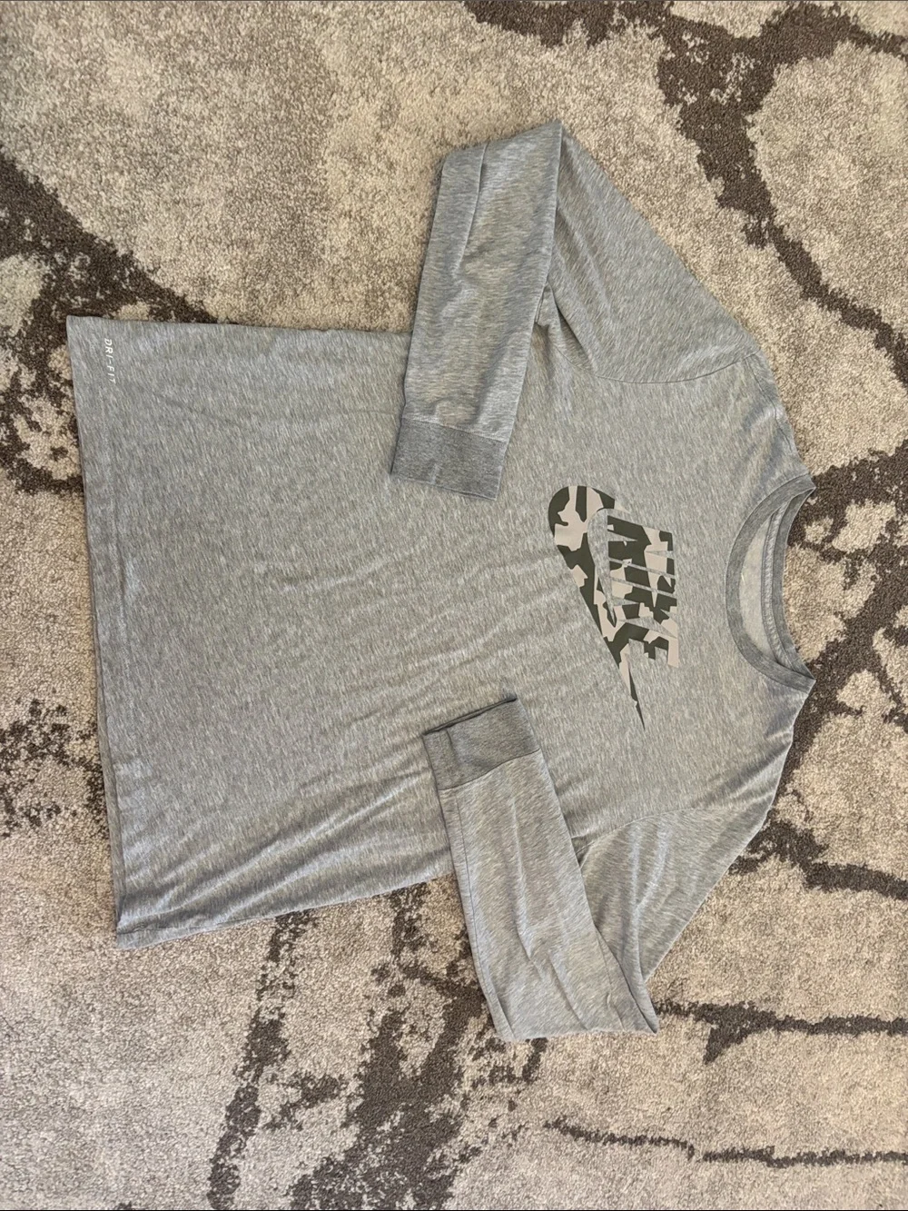 Nike Dri-FIT - Gray Camo Swoosh Graphic Shirt!!